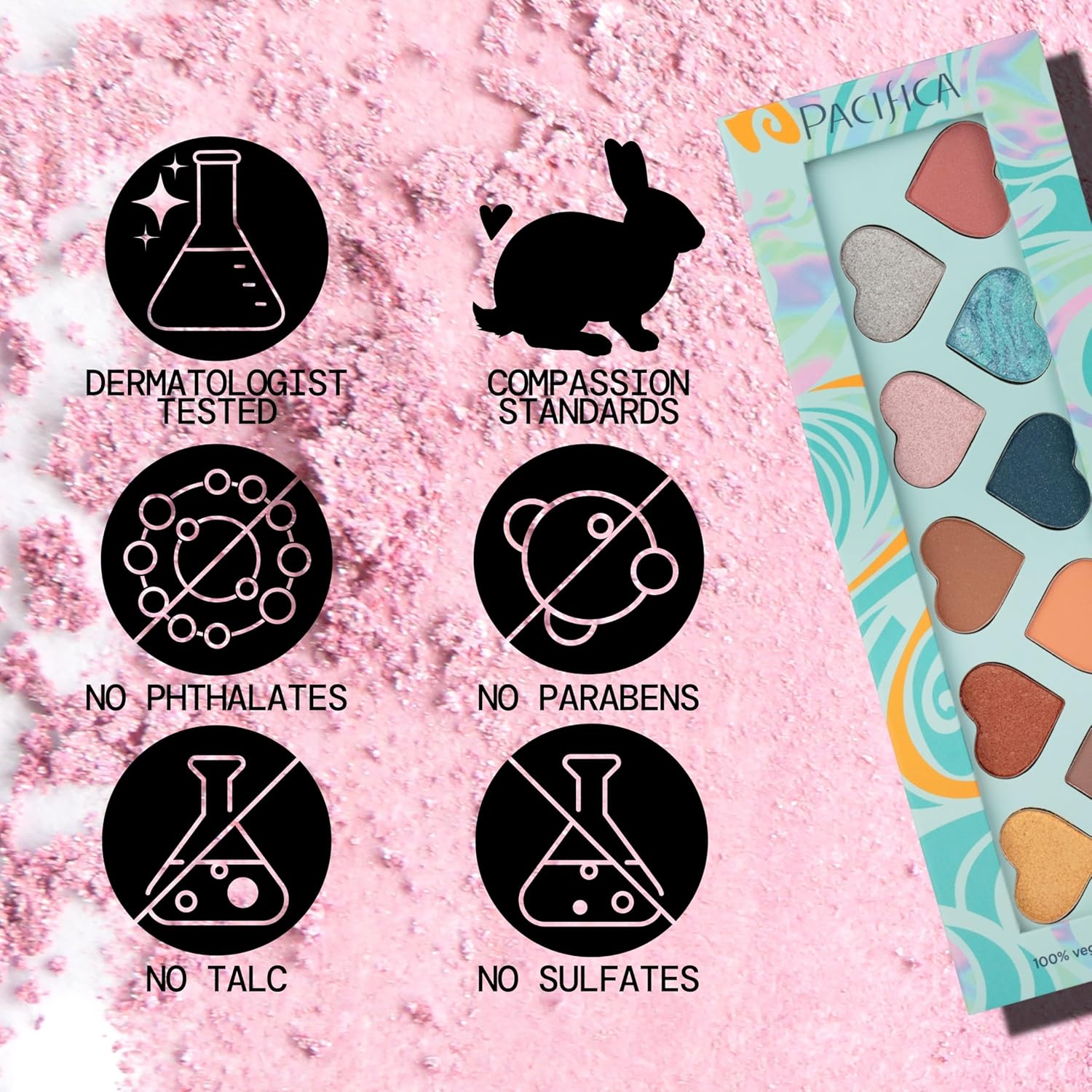 Pacifica Eyeshadow Palette – Malibu Mineral Eyeshadow, Blendable Neutral Shades with Velvet Matte, Shimmer & Metallic, Cocoa Butter Infused, Talc-Free, Vegan & Cruelty-Free, 0.24 oz (10 Shades)-BrightBean Baby