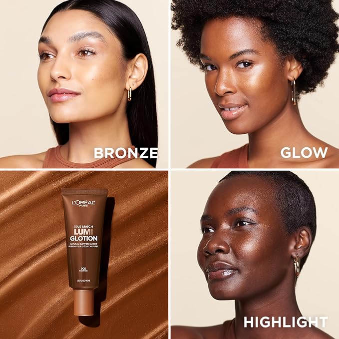 L'Oreal Paris Makeup True Match Lumi Glotion, Natural Glow Enhancer, Illuminator Highlighter, Bronzing Drops For a Sun-Kissed Glow, 905 Rich-BrightBean Baby