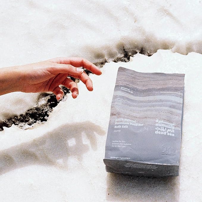 Dead Sea Salts for Soaking - Relaxing Salt Bath Soak for Body Rejuvenation - Natural Mineral Salts - Coarse Dead Sea Salt Bath Salts for Women & Men w/Rosemary Essential Oil (2.2lb)-BrightBean Baby