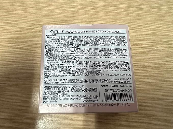 CATKIN Poreless Finish Loose Setting Powder Makeup, Translucent Matte Finishing Makeup for All Skin Tones, 3 Colors Even Skin Tone – 0.42 oz Includes Velour Puff-BrightBean Baby