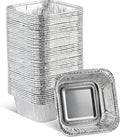 PLASTICPRO Disposable 3'' X 3 X 2'' Inch Square Aluminum Tin Foil Baking Pans Bakeware - Cookware Perfect for Baking Cakes,Brownies,Bread, Meatloaf, Lasagna, Pack of 50