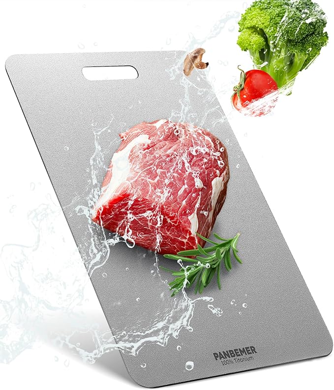 Titanium Cutting Board, Food Grade 100% Pure Titanium Cutting Boards for Kitchen, Non-Toxic Double-Sided Chopping Board, Dishwasher Safe, Easy to Clean – 16 x 12 Inch