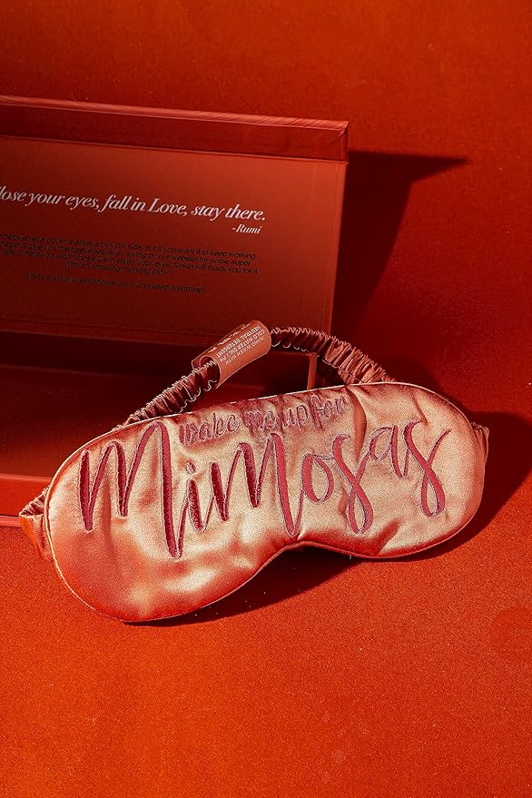 ESNA HOME Luxury Silk Sleep Mask | 22-Momme Mulberry Silk | Ultra Comfort | Deeper Relaxation | Present-Ready Packaging | Luxury Christmas for Her (Wake Me Up for Mimosas)-BrightBean Baby