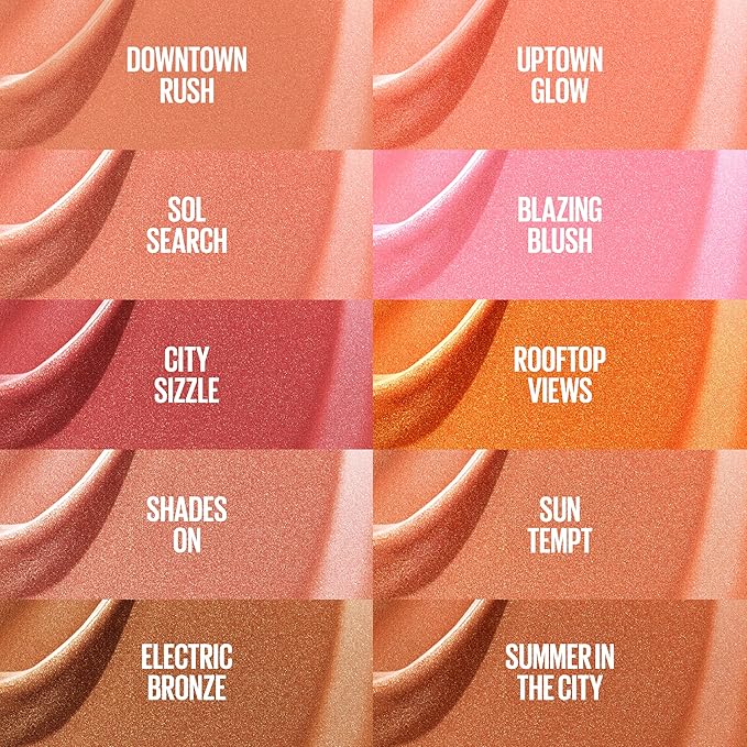 Maybelline Sunkisser Multi-Use Liquid Blush and Bronzer, Blendable, Longwear, Glowy Make Up, Downtown Rush, 1 Count-BrightBean Baby