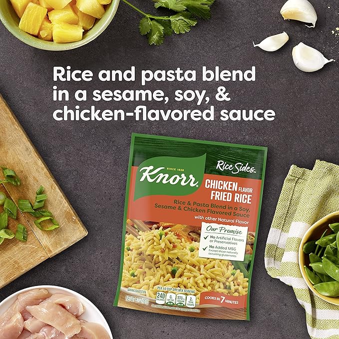 Knorr Rice Sides 8 Count Chicken Flavor Fried Rice For a Tasty Rice Side Dish No Artificial Flavors 5.7 oz