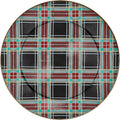 MACKENZIE-CHILDS Enamel Serving Platter, Decorative Serving Platter for Food, 16 Inches, Black Tartan