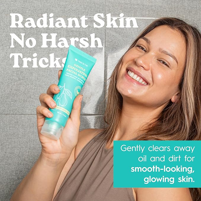 Tree To Tub Exfoliating Face Wash - Gentle Facial Exfoliator & Face Scrub w/Salicylic Acid for Glowing Skin - Non-Irritating Exfoliant to Remove Buildup & Refine Texture - For All Skin Types-BrightBean Baby