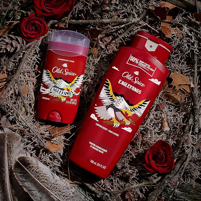 Old Spice Body Wash for Men, Eaglefangs, Long Lasting Lather, 24 fl oz (Pack of 4)-BrightBean Baby