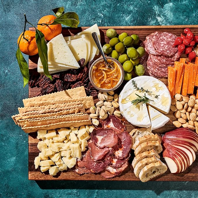 HexClad Large Walnut Cutting Board, Double-Sided with Juice Groove & Recessed Handles, Durable, Scratch-Resistant Hardwood, Great for Chopping, Carving & Serving, 13.75"x19.5"