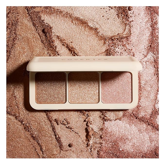 COVER FX Custom Enhancer Highlighter Makeup Palette - Buildable Illuminating Highlight - Use on Eyes, Cheeks and Body - Travel Friendly-BrightBean Baby