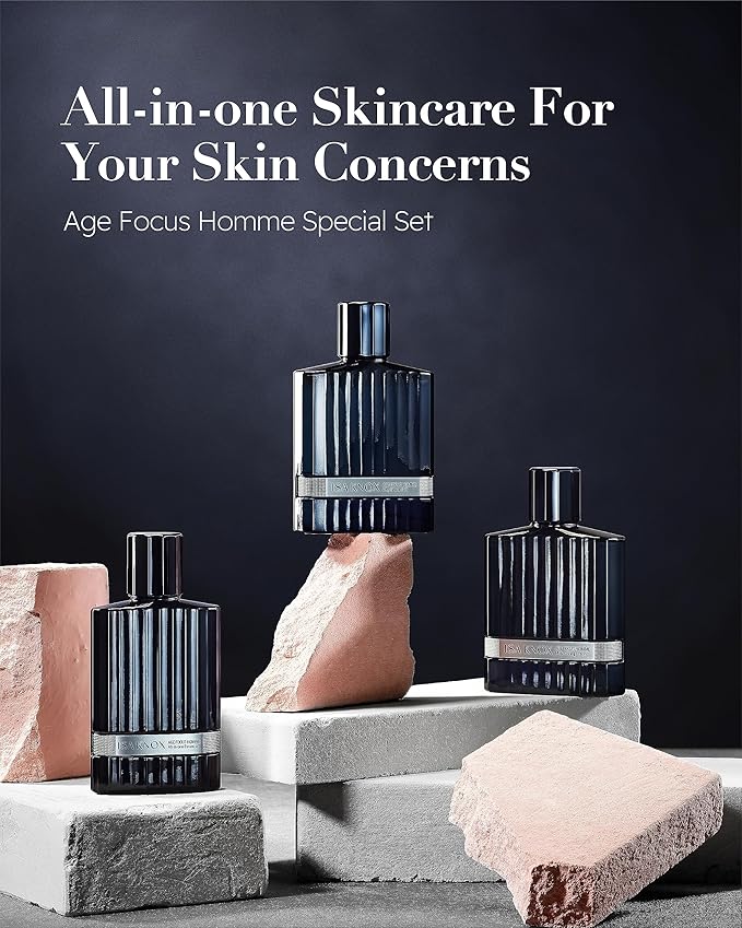 ISA KNOX Age Focus Homme (Premium Skincare Gift Set, 12.2fl oz) - Even Skin Tone & Wrinkle Care. Toner and Lightweight Moisturizer Set , Niacinamide, Adenosine | Korean Skincare,-BrightBean Baby
